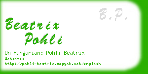 beatrix pohli business card